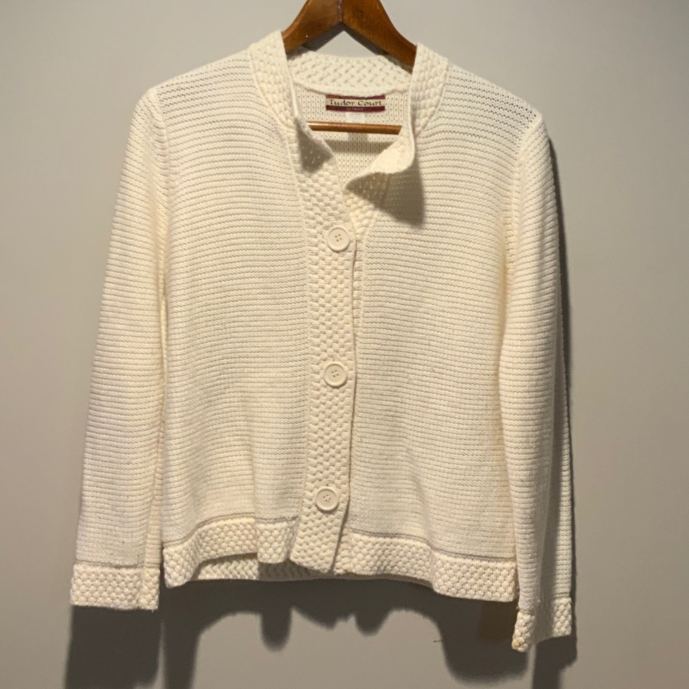 Tudor Court Ivory Knit Cardigan - Small